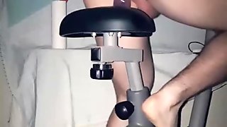 Teen big Bubble butt ass booty riding a dildo and workout