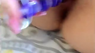 Lebanese College Babe Masturbating with new Dildo